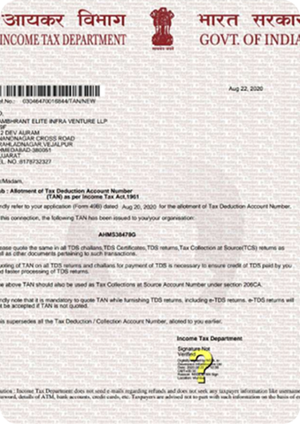 TAN Certificate
